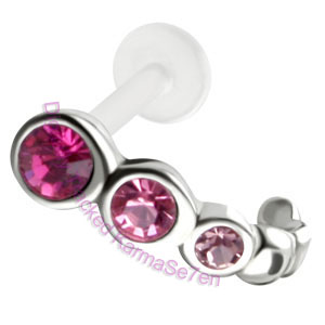 Jewelled - Pink - BioFlex Tragus Cuff